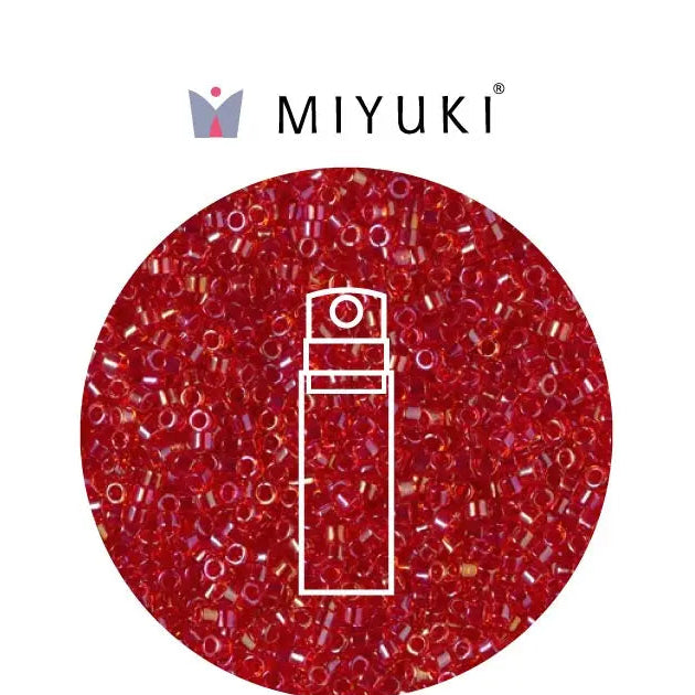 Miyuki Delica 11/0 DB2374 color lined scarlet x 10g