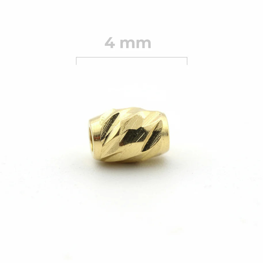Tambor Diamantado Oro Laminado 4mm Dorado