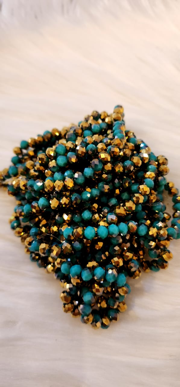 Sarta de Murano TURQUEZA ENCHAPADO 6mm – Brillo para tus creaciones