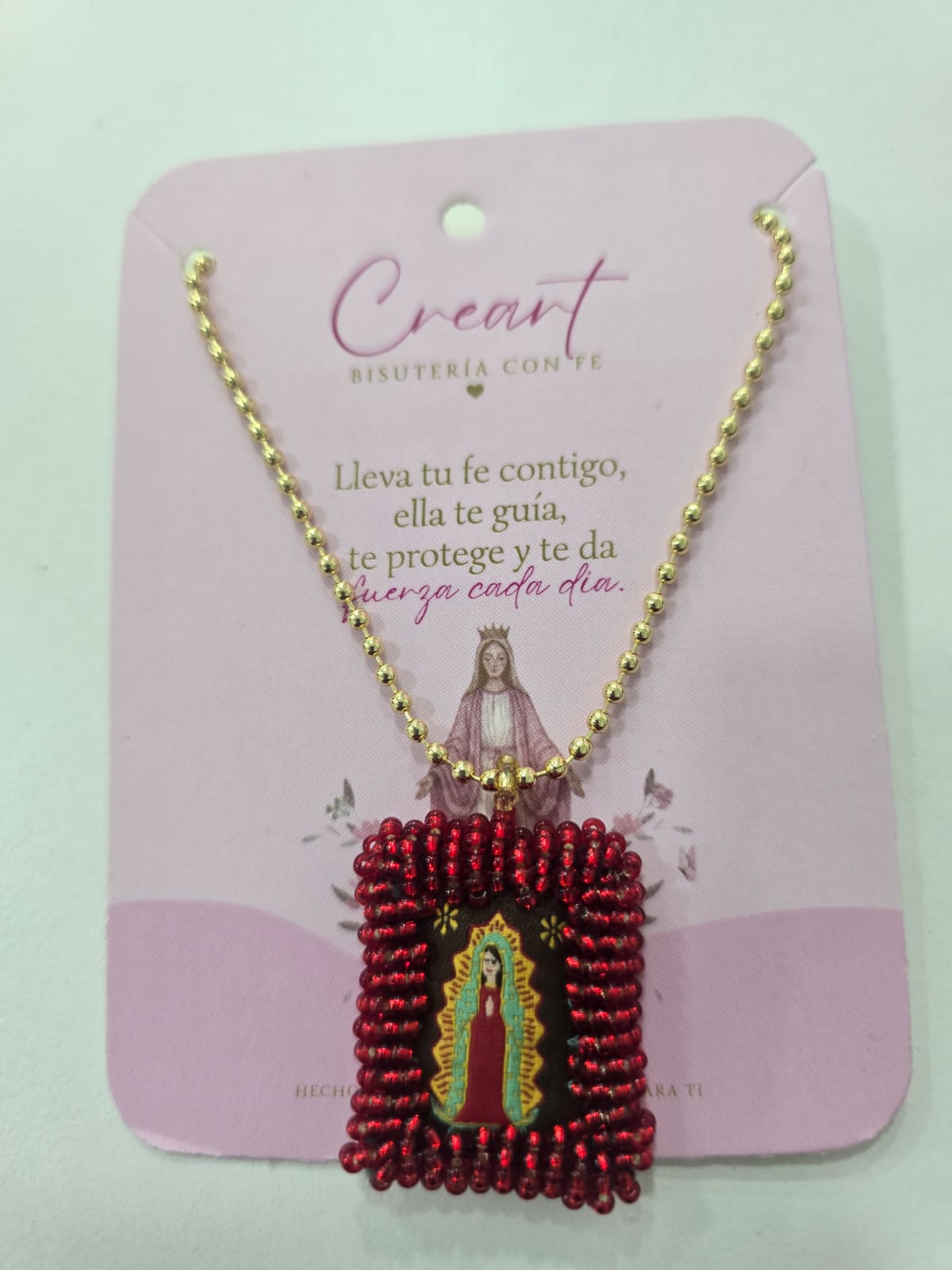 CADENA CON DIJE RECAMADO VIRGEN DE GUADALUPE