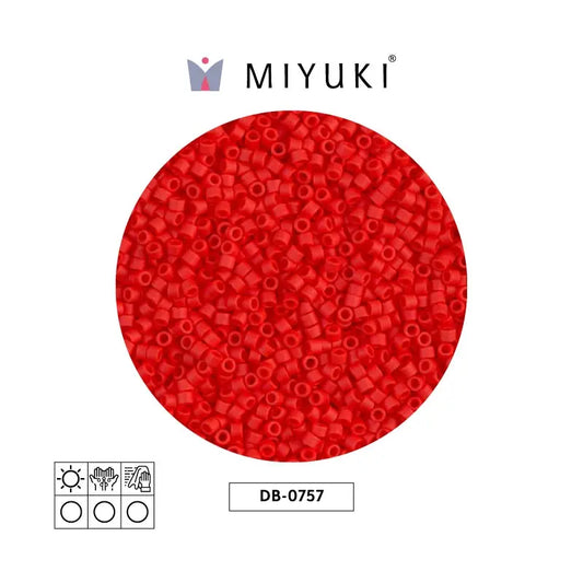 Miyuki delica 11/0 DB0757 mate opaco claro rojo x 50g