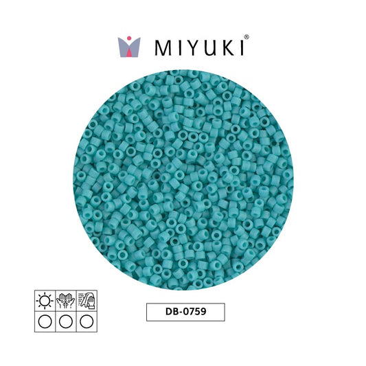 Miyuki delica 11/0 DB0759 mate opaco azul turquesa x 50g