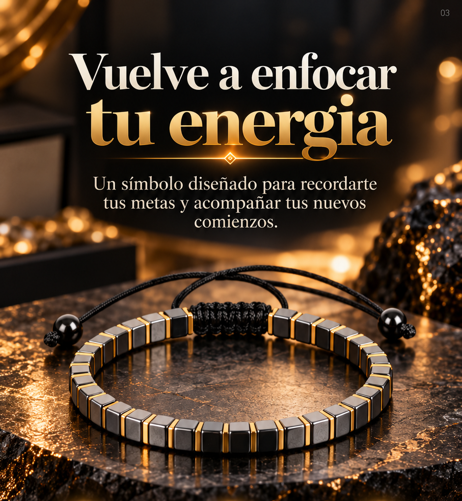 Pulsera de Piedra Hematita 🌑✨