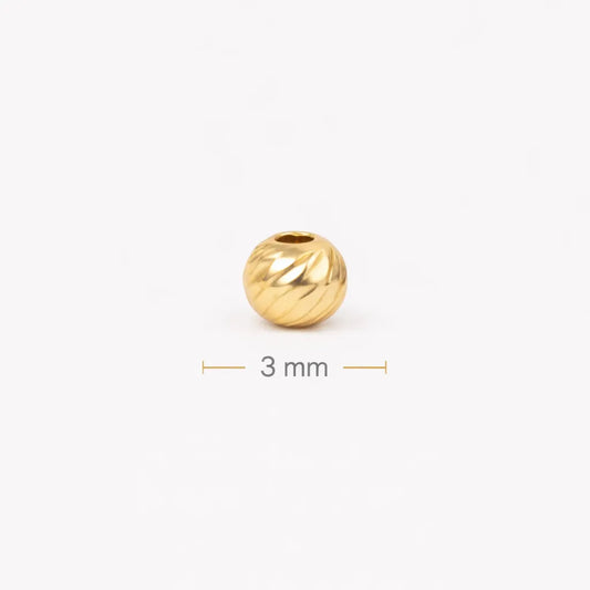BALIN DIAMANTADO ORO LAMINADO 18K 3mm