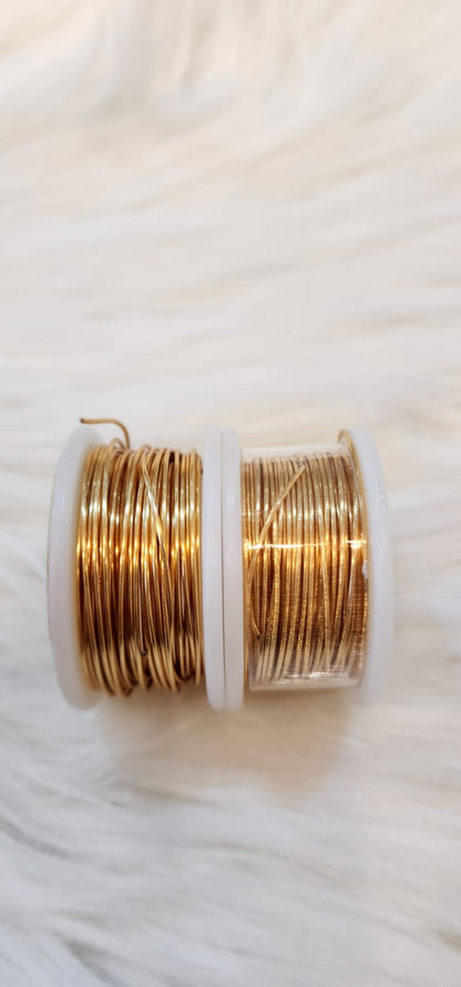 Rollo Alambre Gold Filled Dorado #22 / 06mm / 12 metros