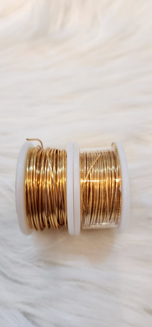 Rollo Alambre Gold Filled Dorado #22 / 06mm / 12 metros