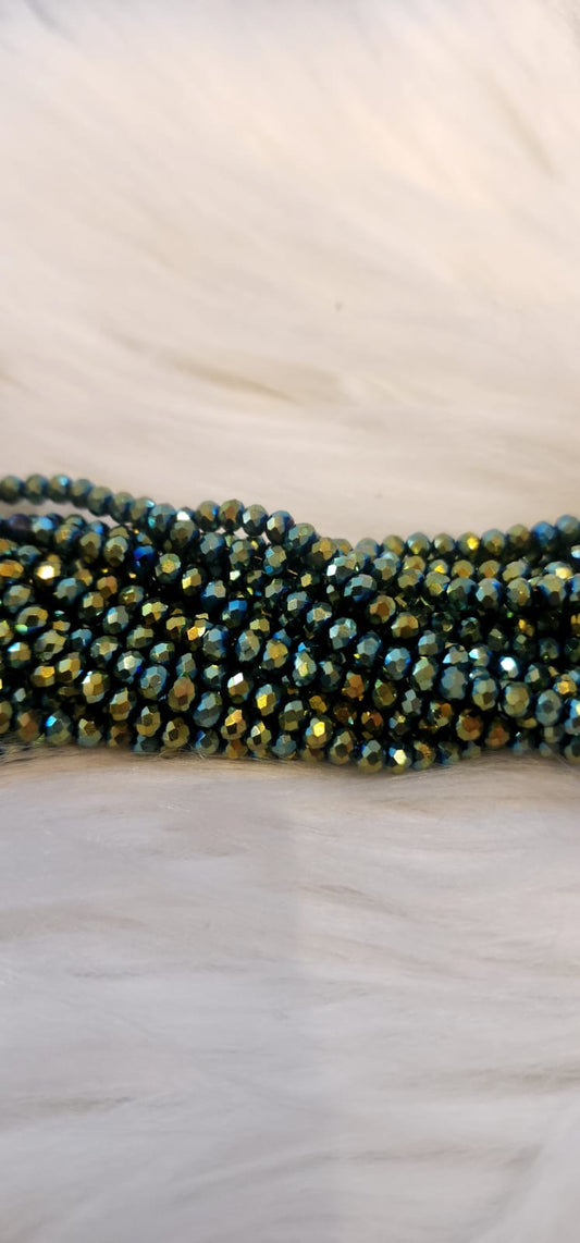 MURANO RONDEL 3MM VERDE METALIZADO