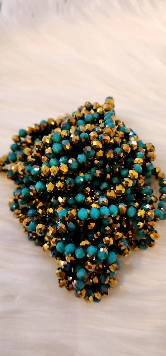 Sarta de Murano TURQUEZA ENCHAPADO 6mm – Brillo  para tus creaciones