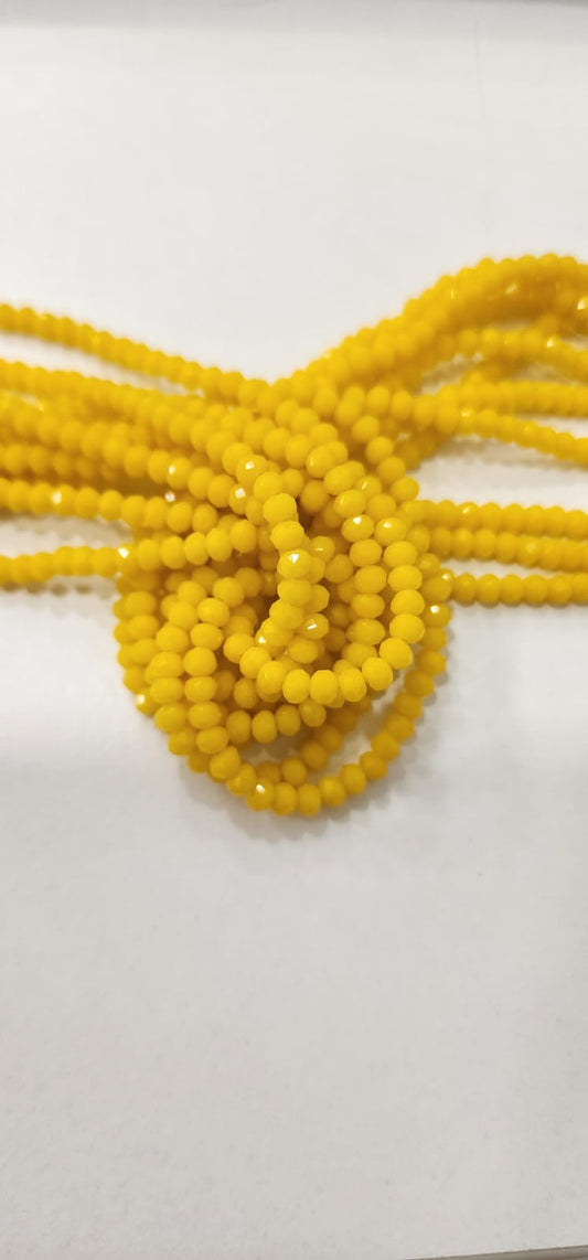 Murano rondela facetada 3mm amarillo, azul y rojo mate aprox 175