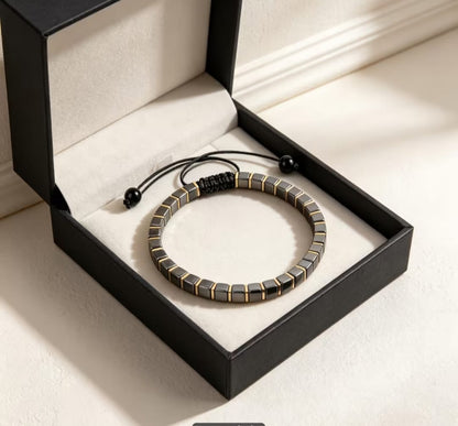 Pulsera de Piedra Hematita 🌑✨