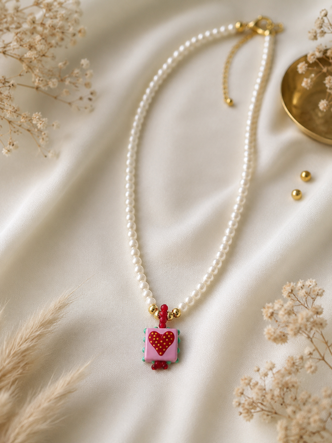 Collar de Perlas Corazón Bonita | Collar Artesanal