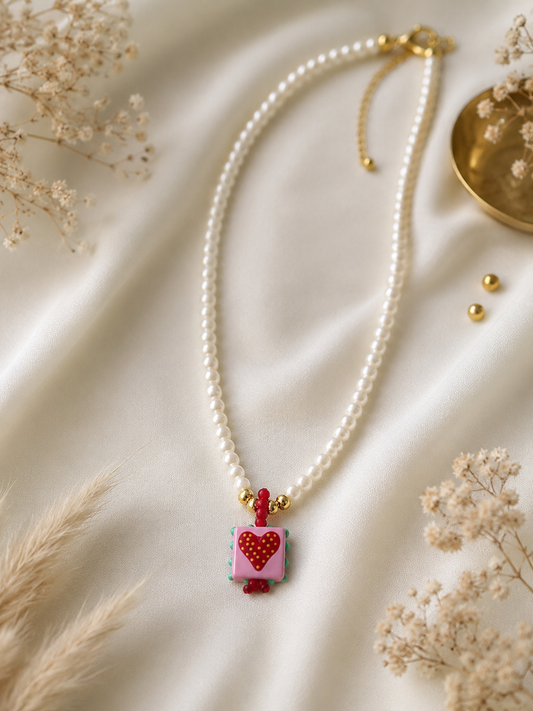 Collar de Perlas Corazón Bonita | Collar Artesanal
